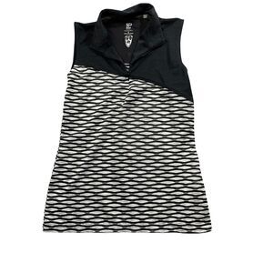 EP‎ Pro Black White Small 1/4 Zip Polo Sleeveless Polyester Tennis Golf *READ*